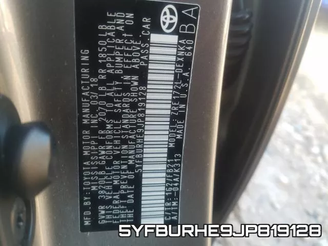 5YFBURHE9JP819128 фото 2