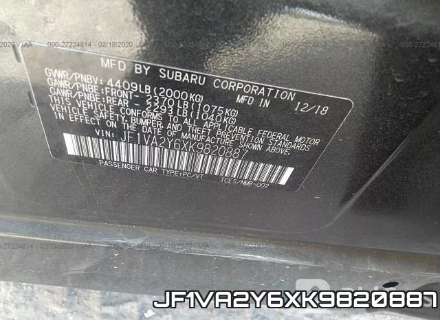 JF1VA2Y6XK9820887 фото 10