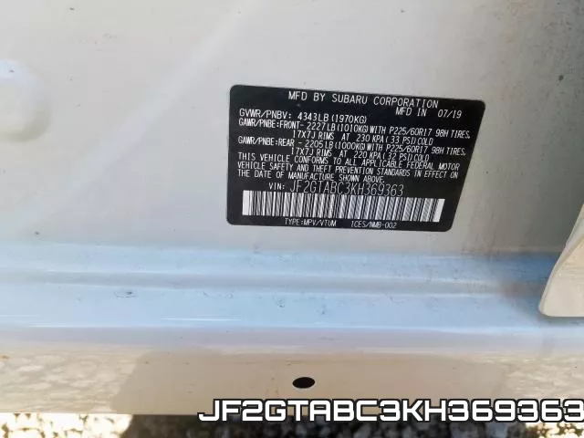 JF2GTABC3KH369363 фото 2