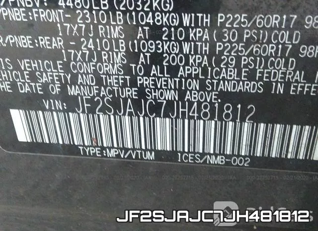 JF2SJAJC7JH481812 фото 10