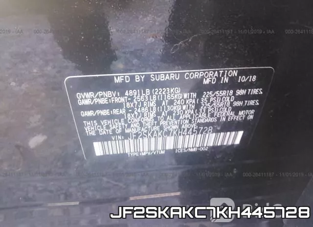 JF2SKAKC7KH445728 фото 10