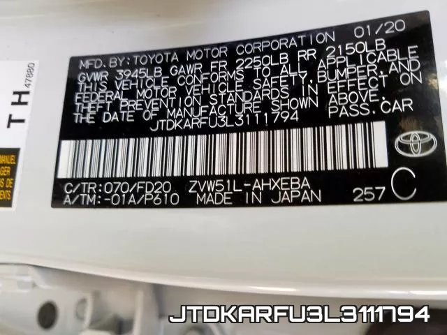 JTDKARFU3L3111794 фото 2