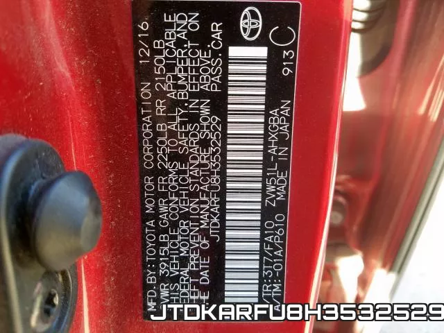 JTDKARFU8H3532529 фото 2