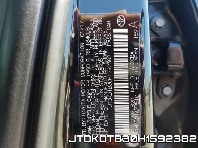 JTDKDTB30H1592382 фото 2