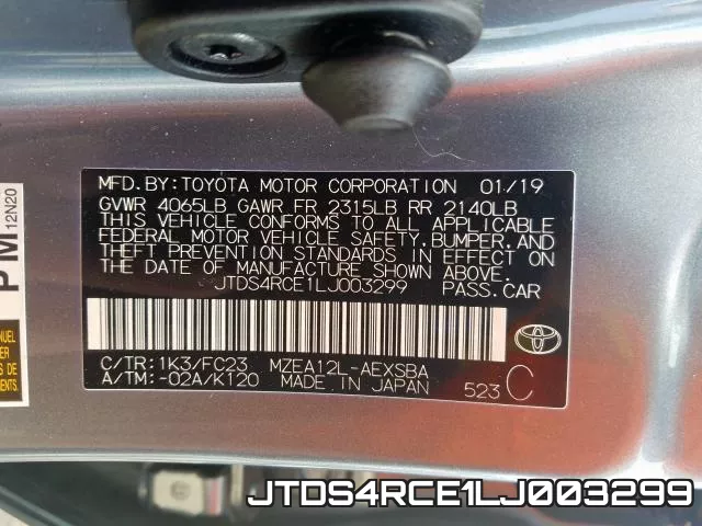 JTDS4RCE1LJ003299 фото 2