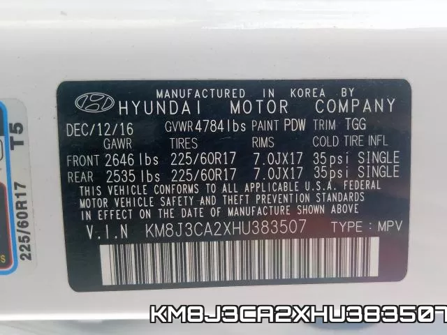 KM8J3CA2XHU383507 фото 2