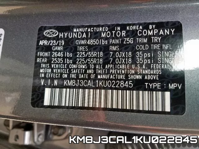 KM8J3CAL1KU022845 фото 2