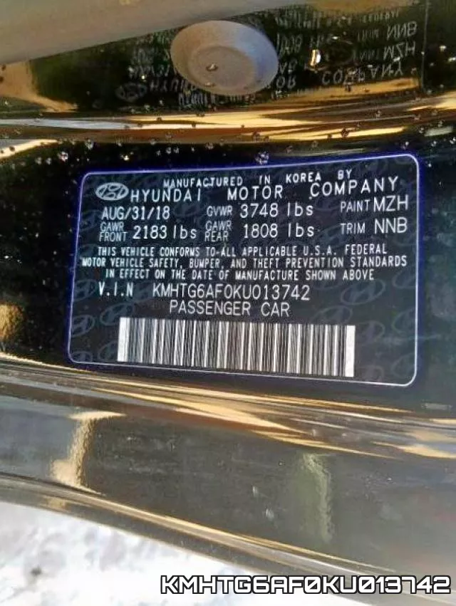 KMHTG6AF0KU013742 фото 2