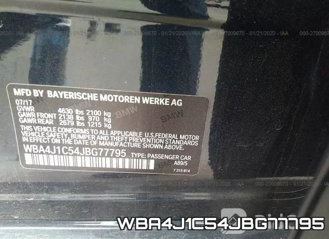 WBA4J1C54JBG77795 фото 10