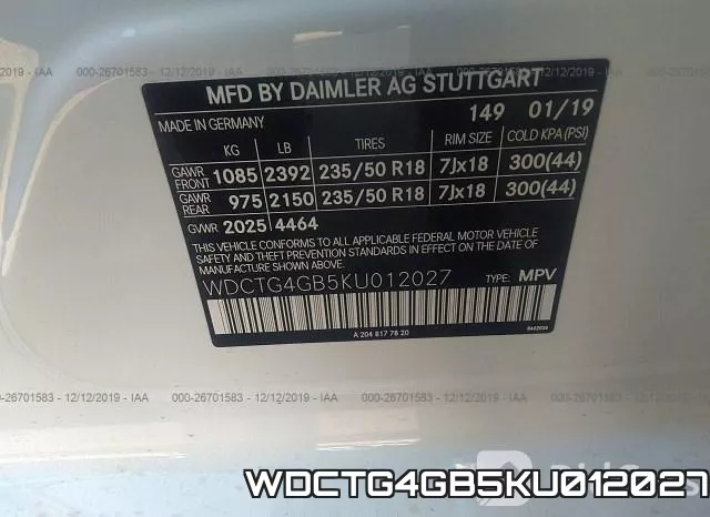 WDCTG4GB5KU012027 фото 7