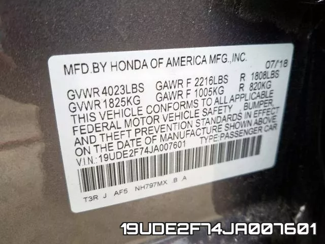 19UDE2F74JA007601 фото 2
