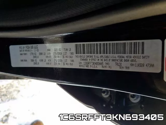 1C6SRFFT3KN693405 фото 2