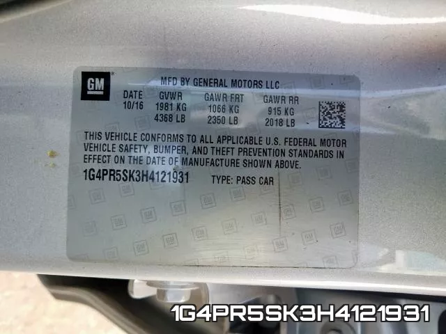 1G4PR5SK3H4121931 фото 2