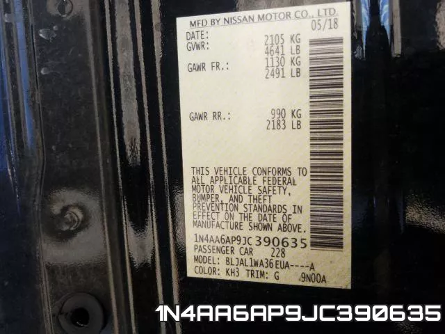 1N4AA6AP9JC390635 фото 2