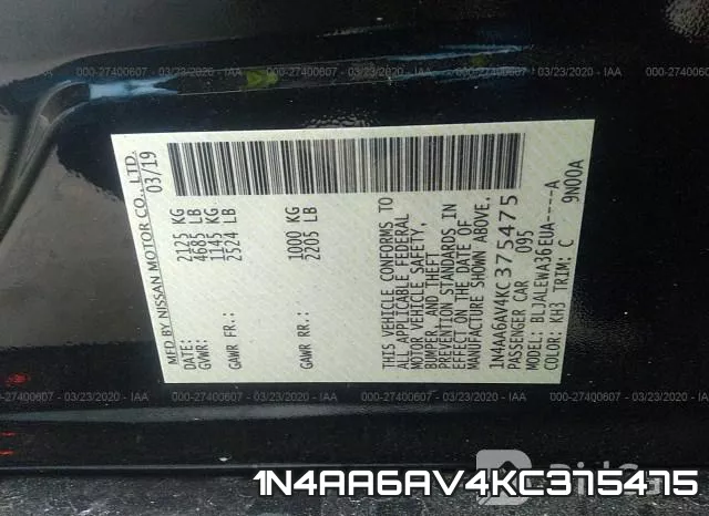 1N4AA6AV4KC375475 фото 10