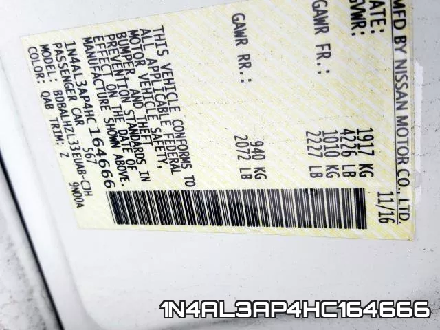 1N4AL3AP4HC164666 фото 2