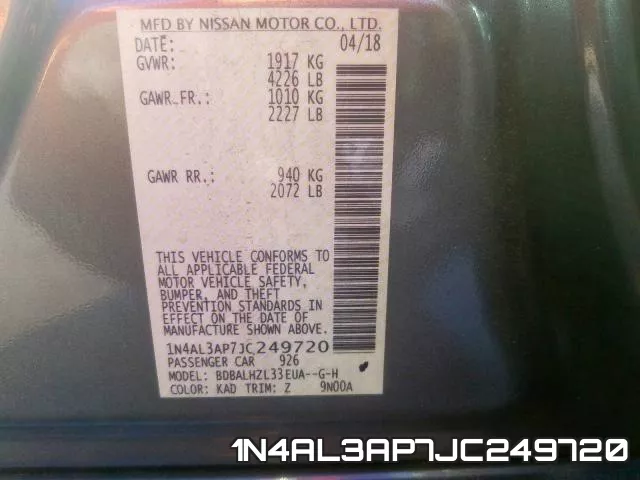 1N4AL3AP7JC249720 фото 2