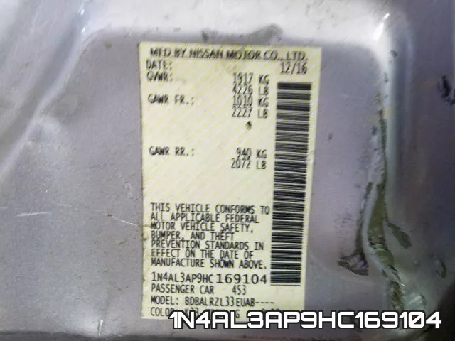 1N4AL3AP9HC169104 фото 2