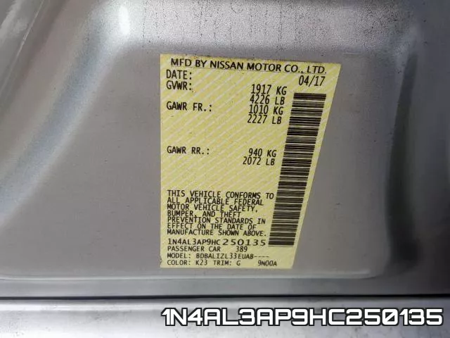 1N4AL3AP9HC250135 фото 2