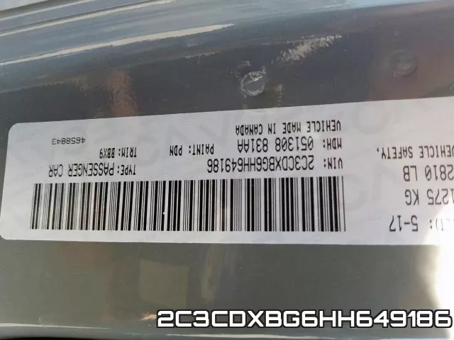 2C3CDXBG6HH649186 фото 2