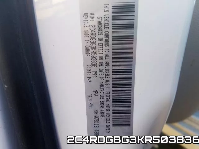 2C4RDGBG3KR503836 фото 2