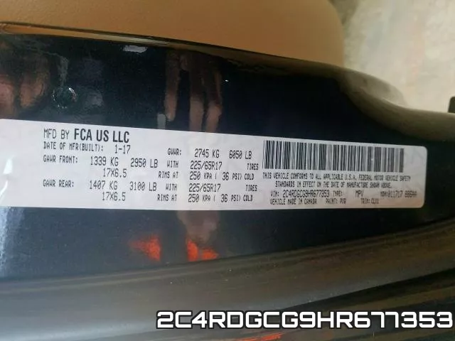 2C4RDGCG9HR677353 фото 2