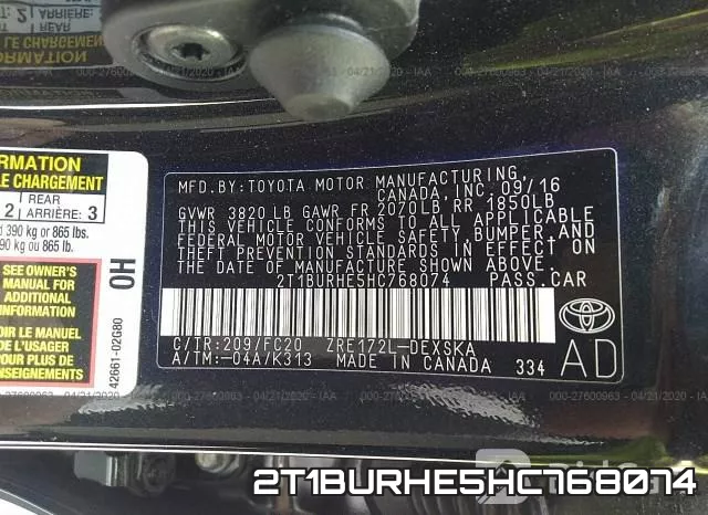 2T1BURHE5HC768074 фото 10