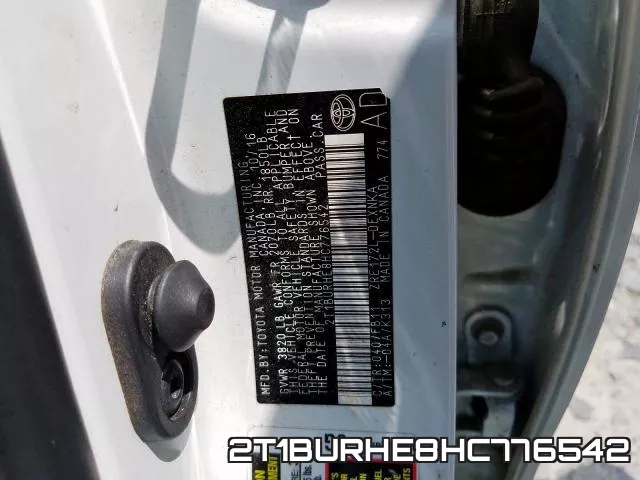 2T1BURHE8HC776542 фото 2