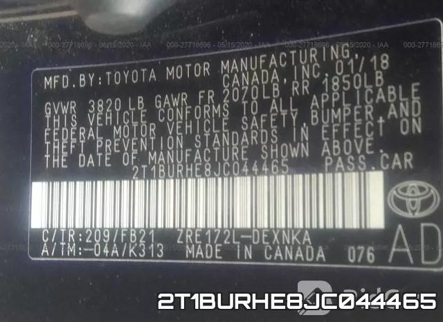 2T1BURHE8JC044465 фото 10