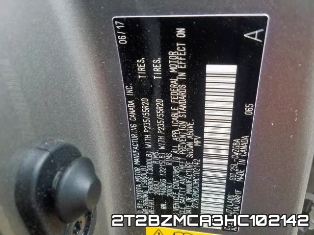 2T2BZMCA3HC102142 фото 2