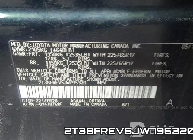 2T3BFREV5JW795320 фото 10