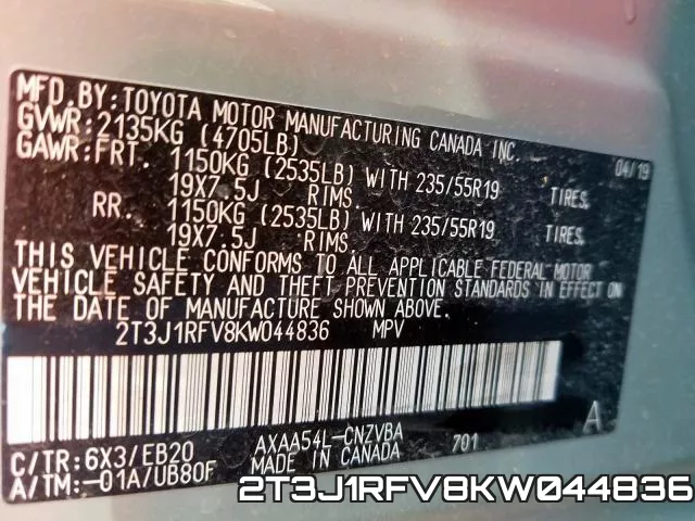 2T3J1RFV8KW044836 фото 2
