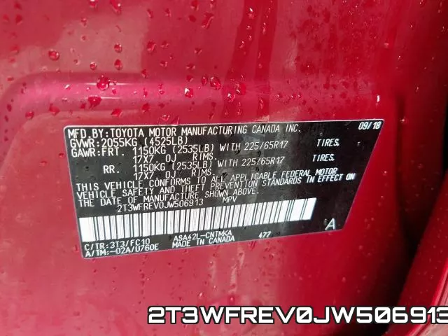 2T3WFREV0JW506913 фото 2
