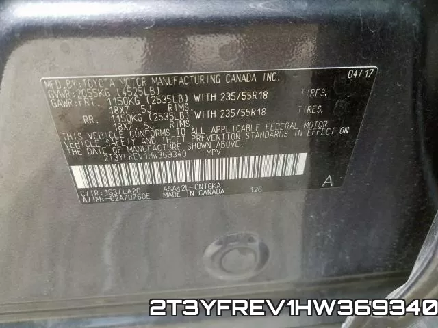 2T3YFREV1HW369340 фото 2