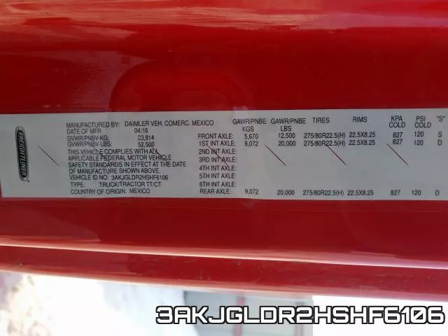 3AKJGLDR2HSHF6106 фото 2