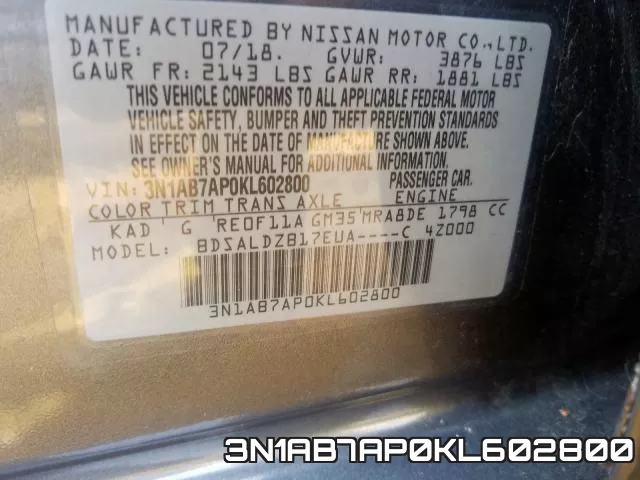 3N1AB7AP0KL602800 фото 2