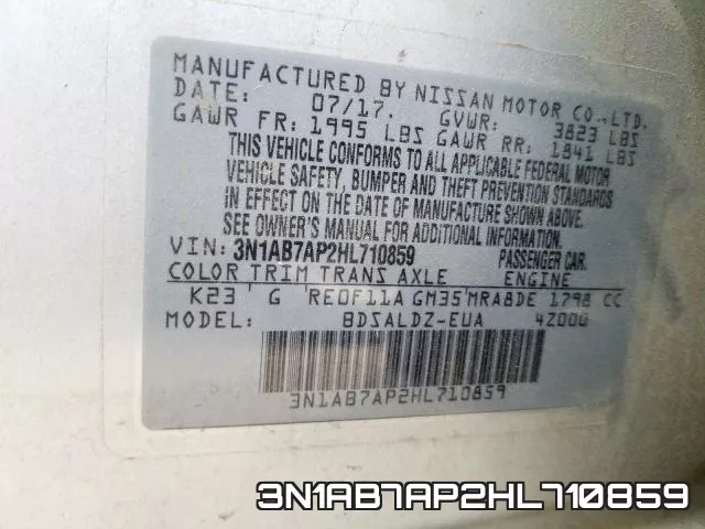 3N1AB7AP2HL710859 фото 2