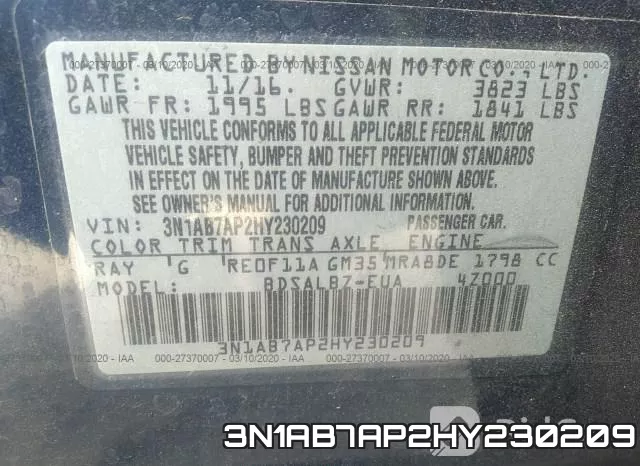 3N1AB7AP2HY230209 фото 10