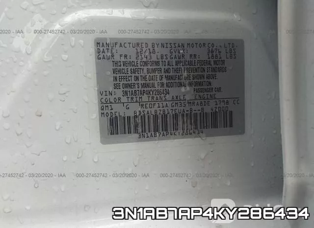 3N1AB7AP4KY286434 фото 10