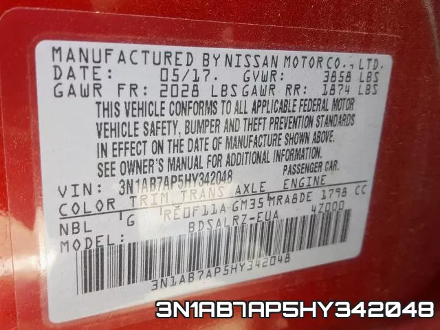 3N1AB7AP5HY342048 фото 2