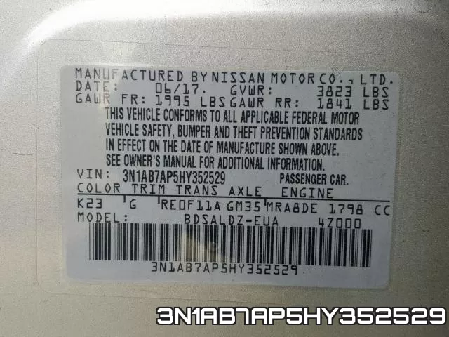 3N1AB7AP5HY352529 фото 2