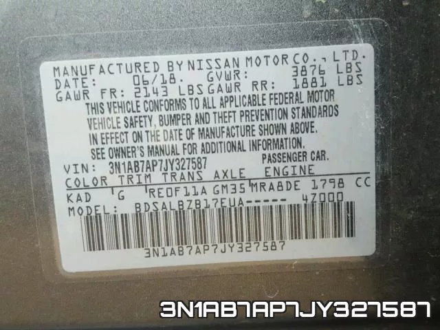 3N1AB7AP7JY327587 фото 2