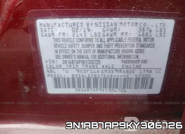 3N1AB7AP9KY306726 фото 10