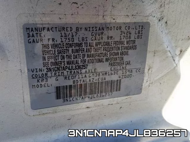 3N1CN7AP4JL836257 фото 2