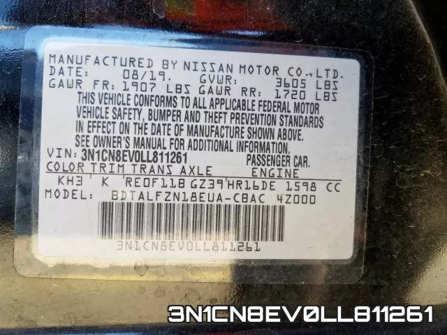 3N1CN8EV0LL811261 фото 2