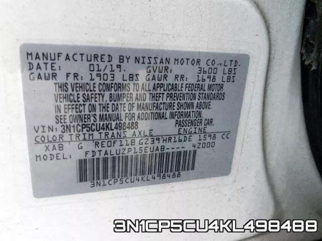 3N1CP5CU4KL498488 фото 2