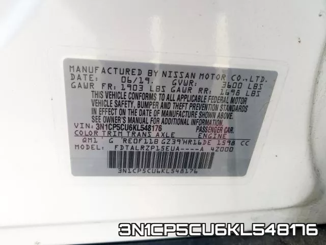 3N1CP5CU6KL548176 фото 2