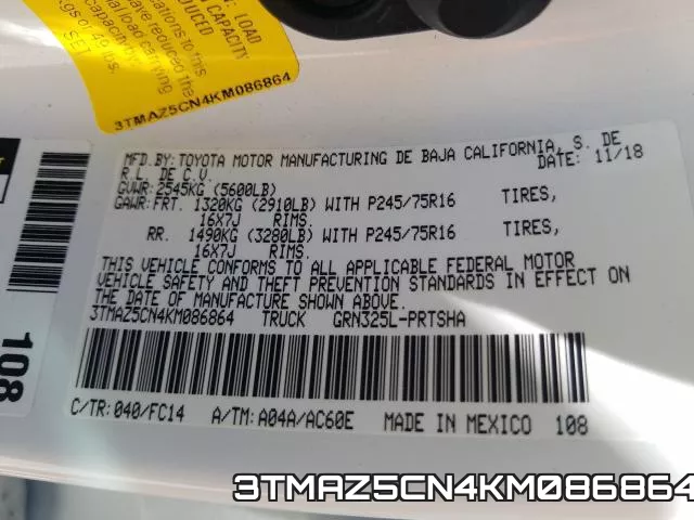 3TMAZ5CN4KM086864 фото 2