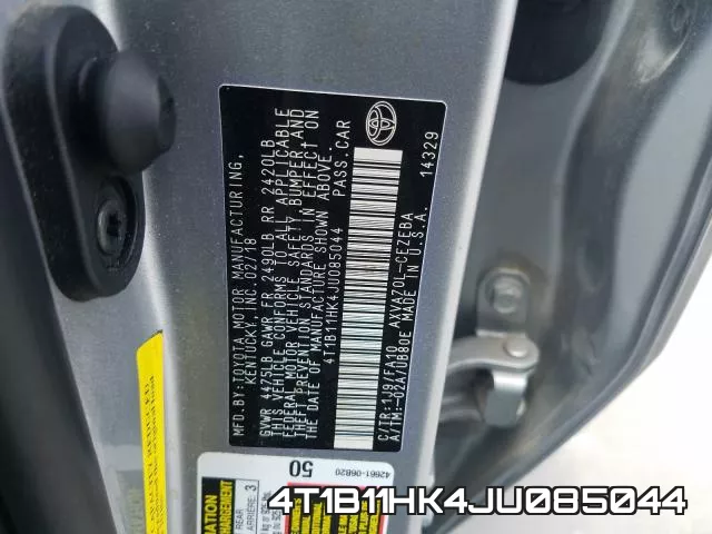 4T1B11HK4JU085044 фото 2