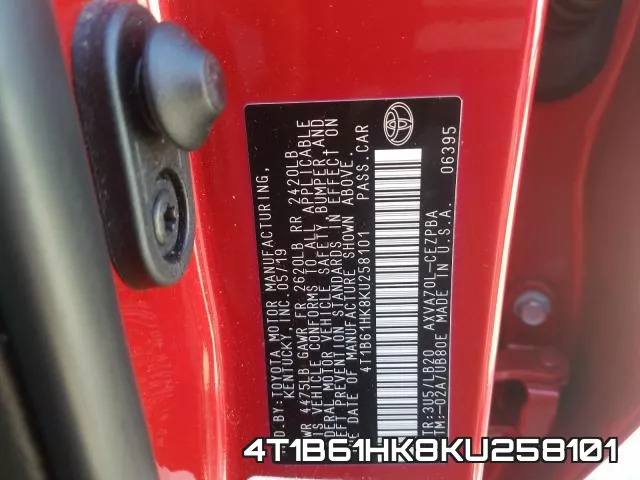 4T1B61HK8KU258101 фото 2